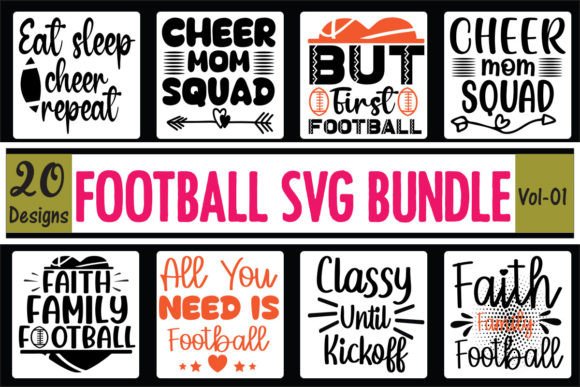 20 Football SVG Bundle: Graphics for Crafts & Local Branding