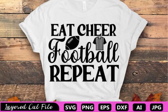 Eat Cheer Football Repeat SVG: Graphics for Crafts & Content