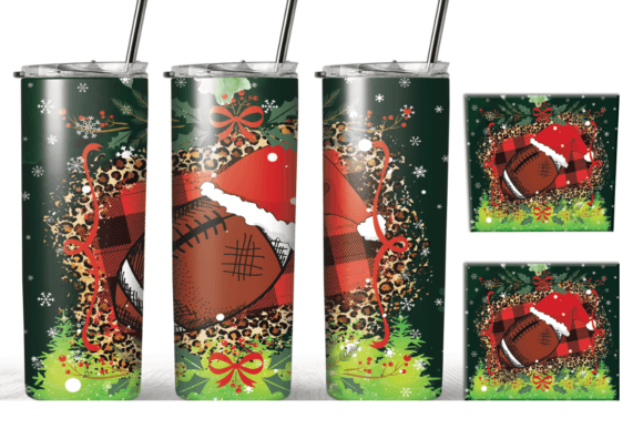 Football Christmas Sublimation Tumbler Graphics