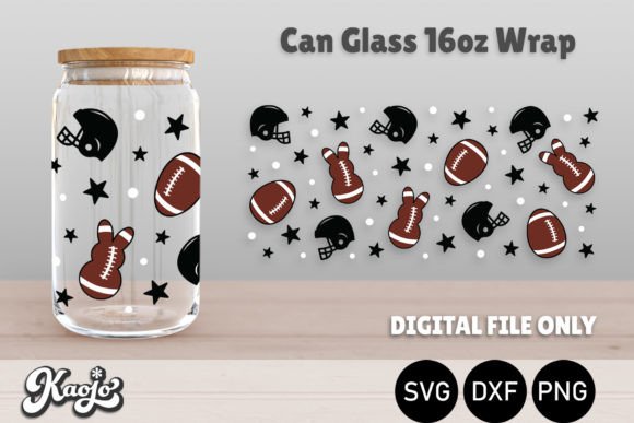 Football Easter 16oz Libbey Can Wrap