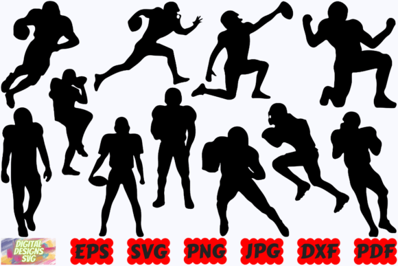 Football Player SVG Graphics for Crafts & Content