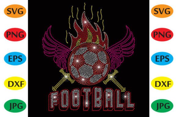 Football Rhinestone Design Graphics for Crafts