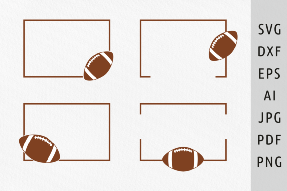 Football SVG Frame Split Graphics for Crafts