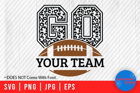 Leopard Go with Football Name Sign SVG
