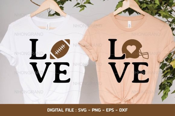 Love American Football with Heart SVG: Graphics for Crafts & Content