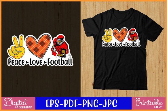 Peace Love Football. Football Sticker 1: Graphics for Crafts & Local Branding