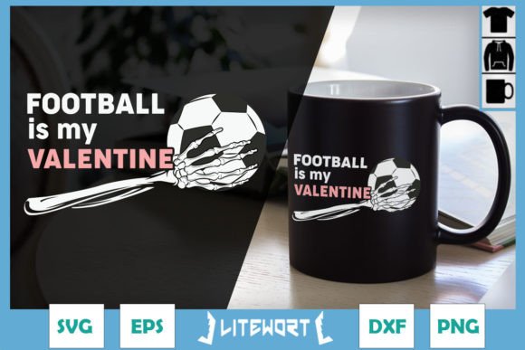 Skeleton Hand Football Is My Valentine Graphics