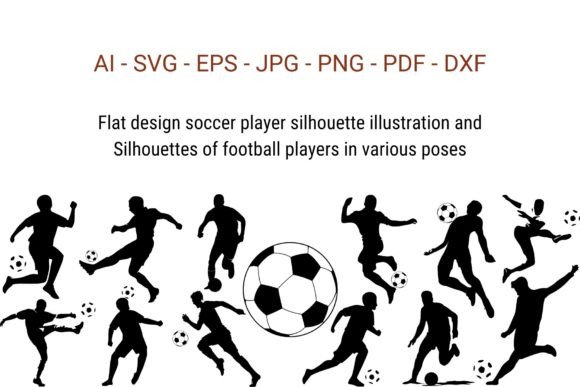 Soccer Football Player Graphics for Crafts & Local Branding