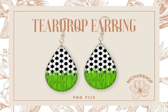Soccer Football Teardrop Earring Graphics for Crafts