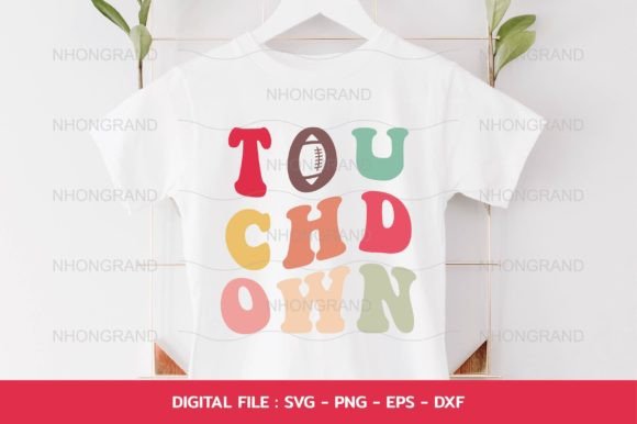 Touchdown Football Sport Cute Retro SVG Graphics for Crafts